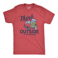 Mens Think Outside No Box Necessary Funny Camping Vintage product image 1