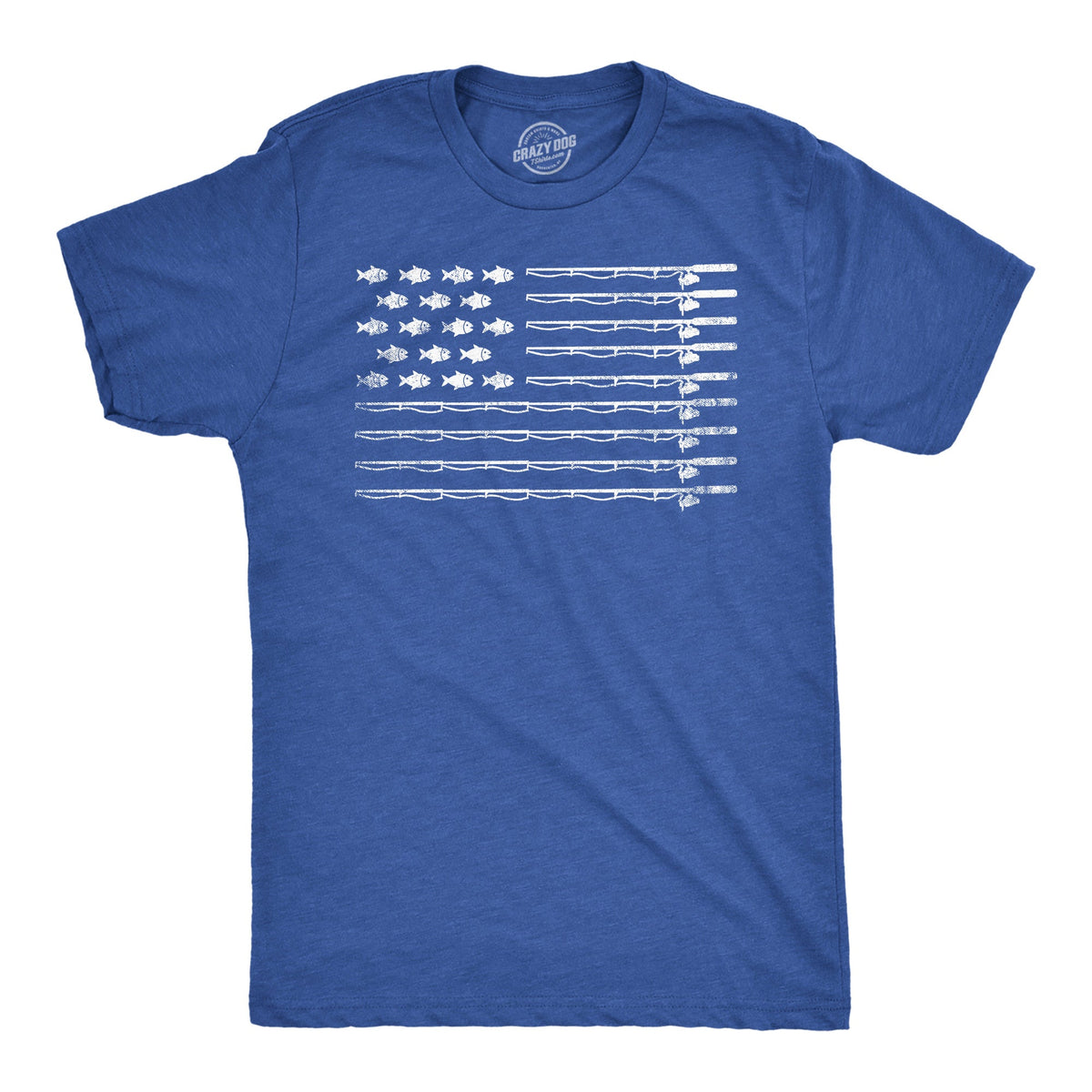 Fishing American Flag Men's T Shirt product image 1
