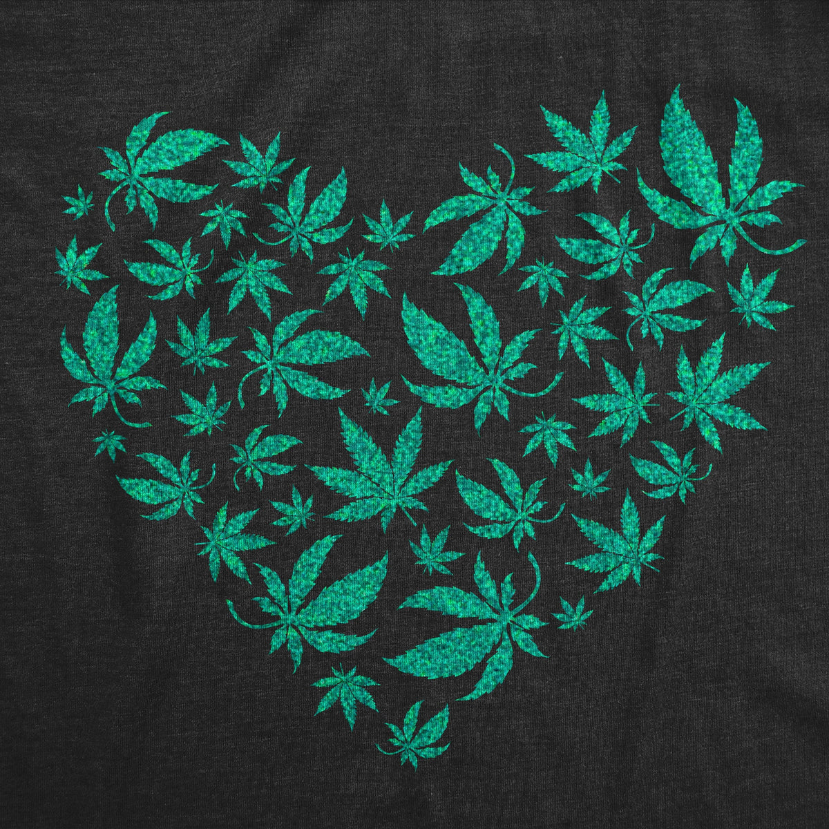 Glitter Heart Made Of Pot Leaves Women's T Shirt product image 3