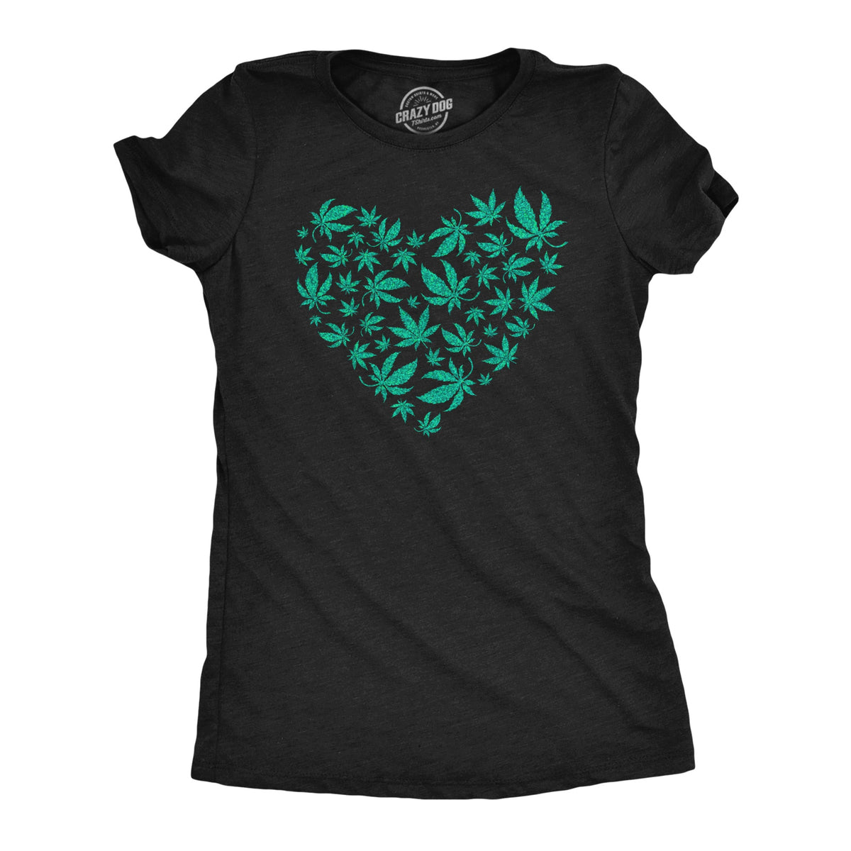 Glitter Heart Made Of Pot Leaves Women's T Shirt product image 1