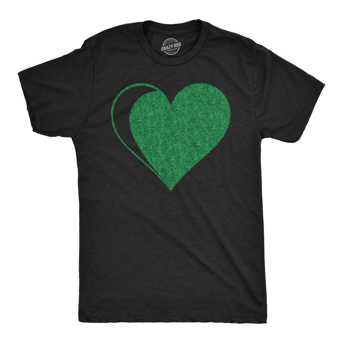 Green Glitter Heart Men's T Shirt product image 1