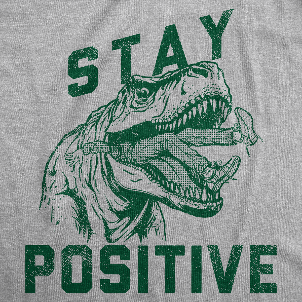 Stay Positive T Rex Attack Men's T Shirt product image 3
