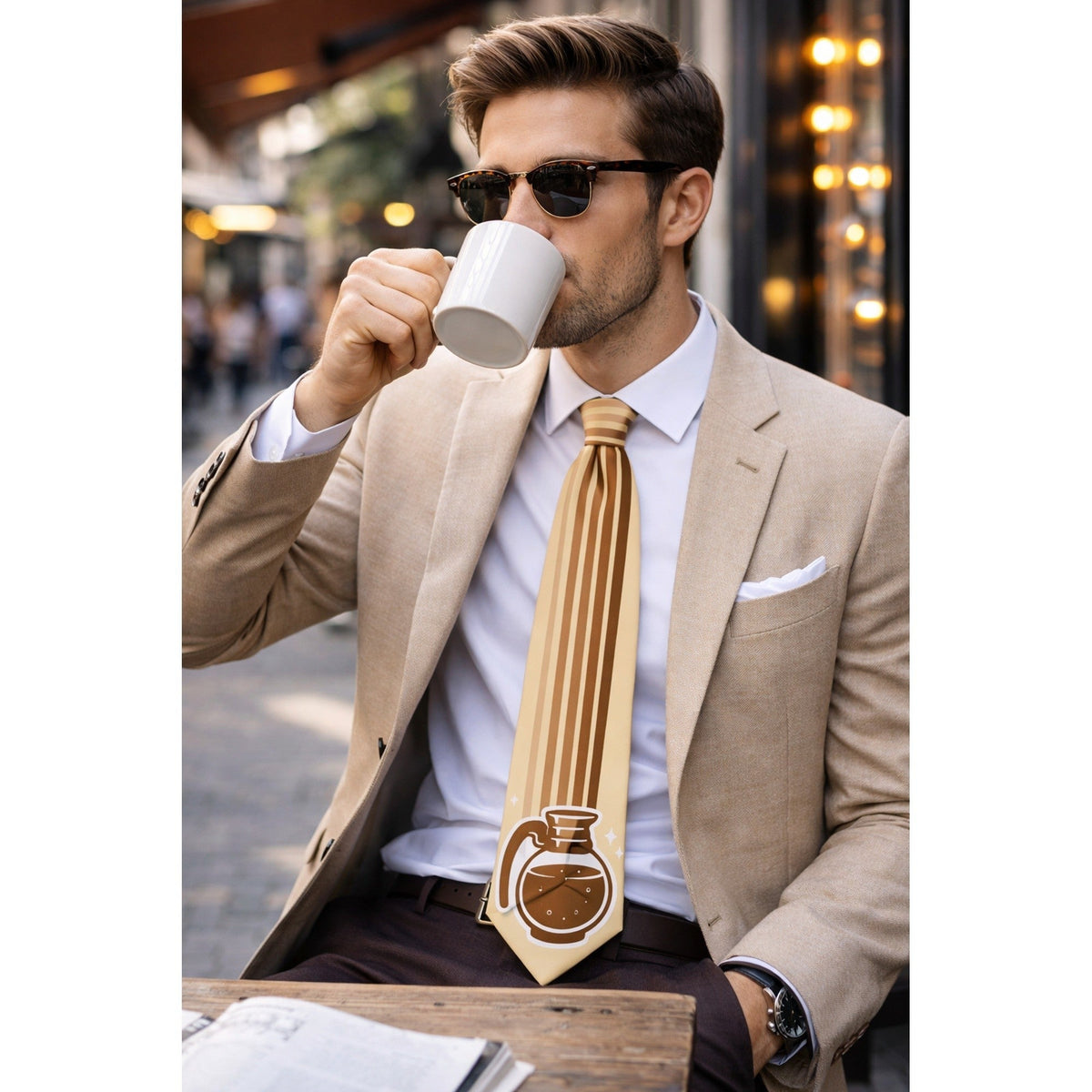 Coffee Rainbow Tie