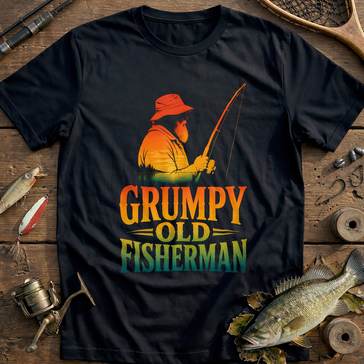 08g Old Fisherman Fishing T-Shirt US product image 3