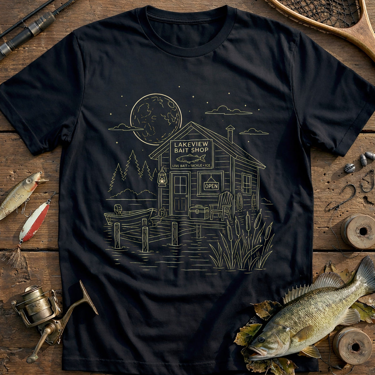 Bait Shop Night Fishing T-Shirt EU product image 2