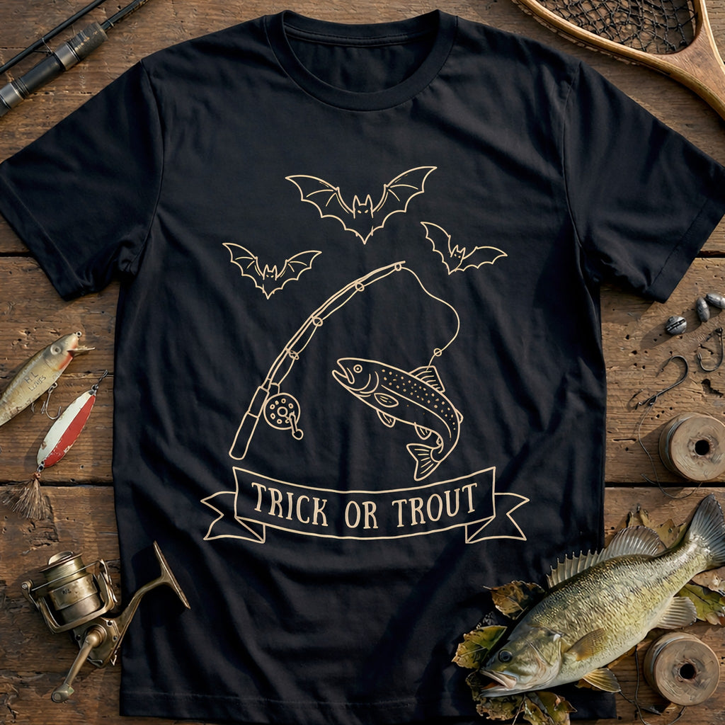 Bats Trick or Trout Fishing T-Shirt EU product image 2