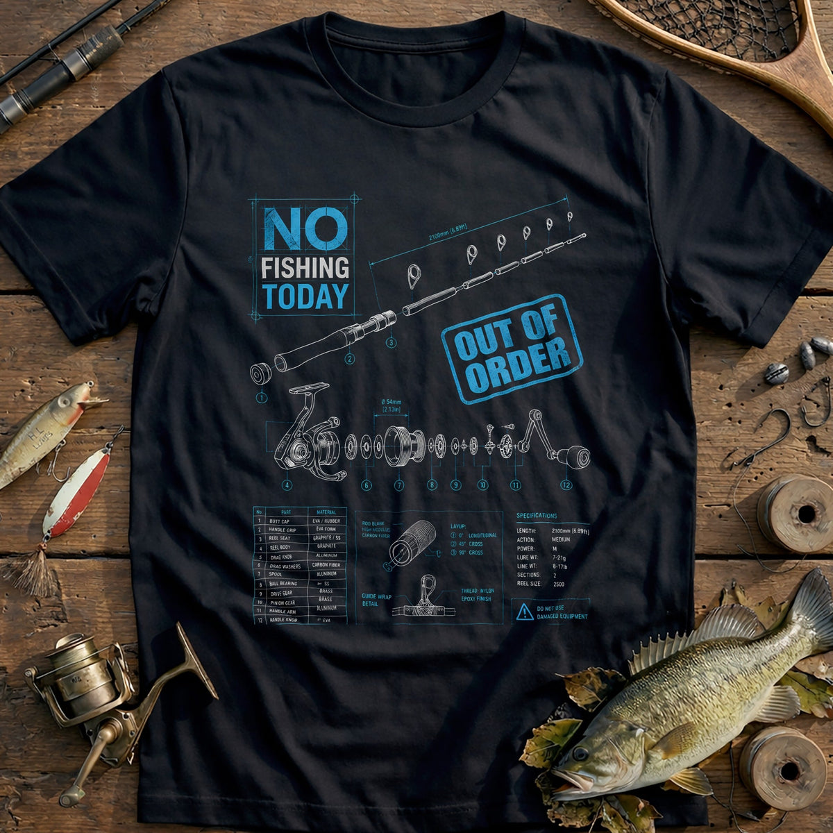 Blueprint Fishing T-Shirt US product image 3