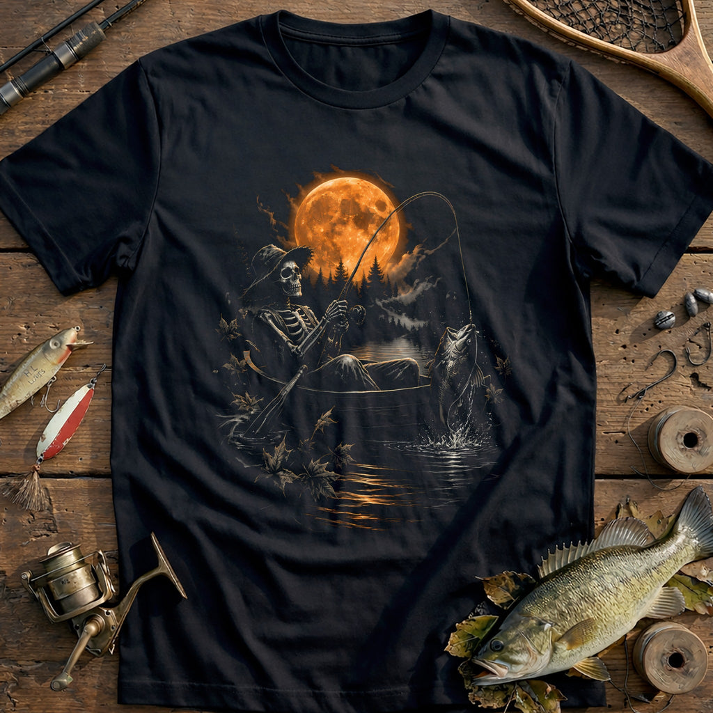 Skeleton Angler Rowboat Fishing T-Shirt AU product image 1