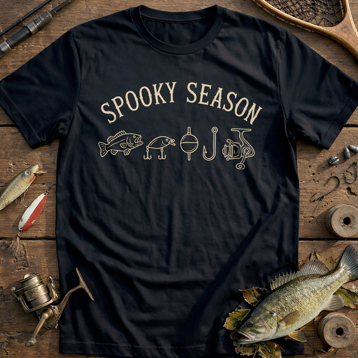 Spooky Season Icons Fishing T-Shirt US product image 2