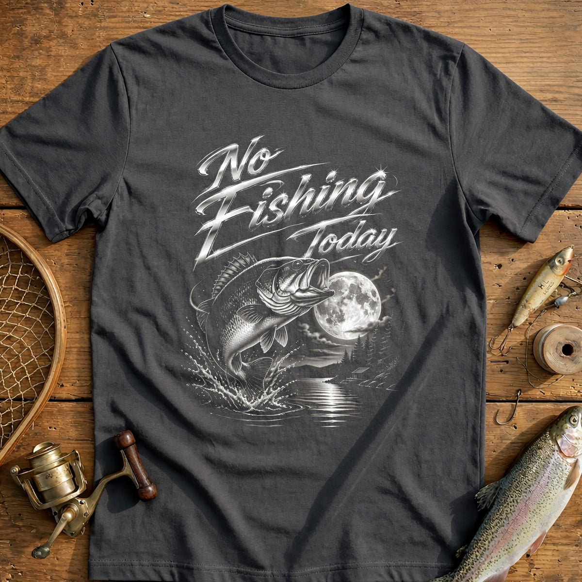 Airbrush Montage Fishing T-Shirt US product image 3