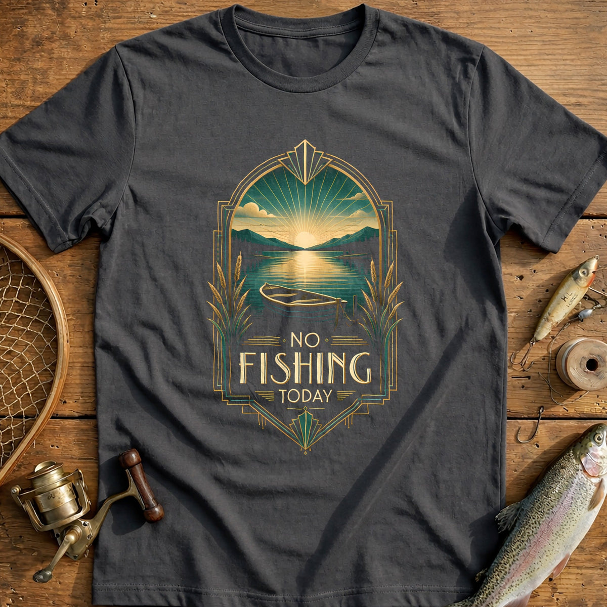 Artdeco Poster Fishing T-Shirt US