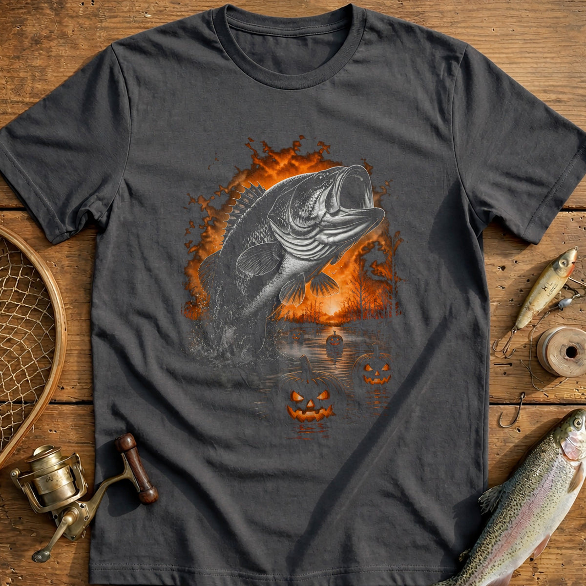 Bass Fog Jackolanterns Fishing T-Shirt US product image 1