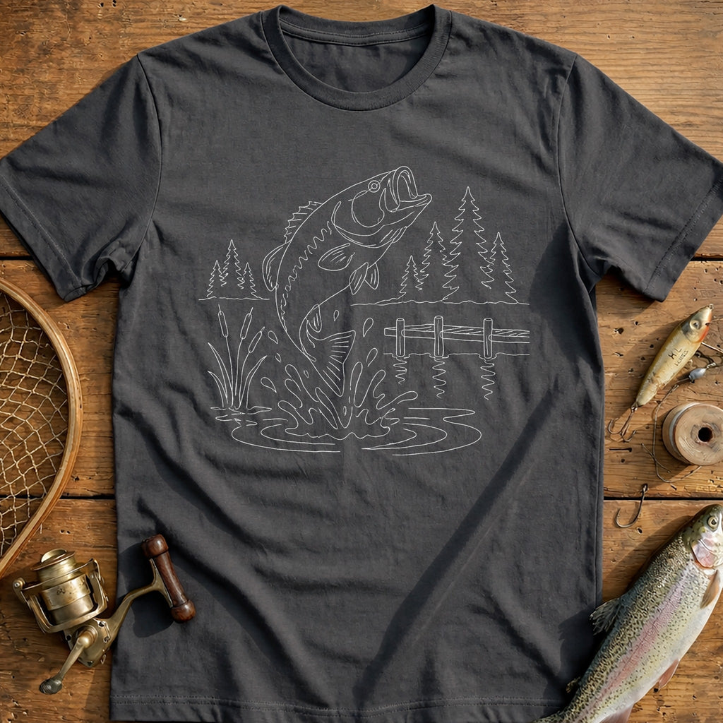 Bass Leaping High Fishing T-Shirt EU product image 3