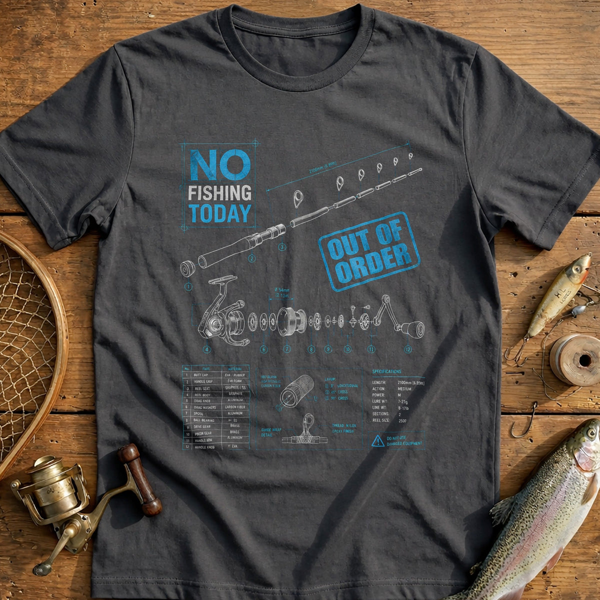 Blueprint Fishing T-Shirt US product image 1