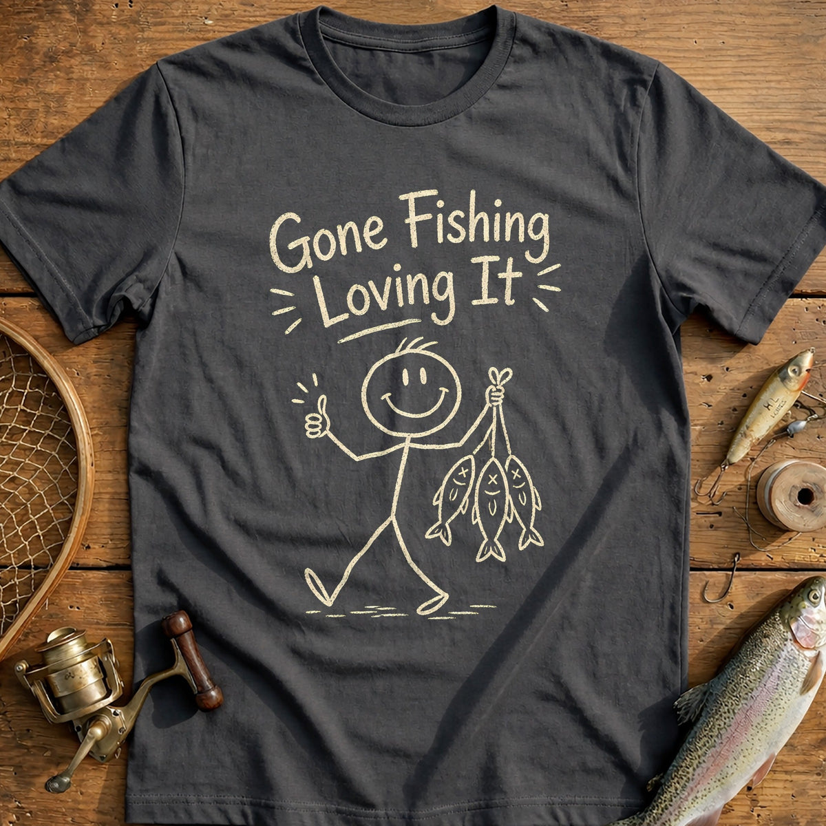 Gone Fishing Loving It T-Shirt AU product image 1