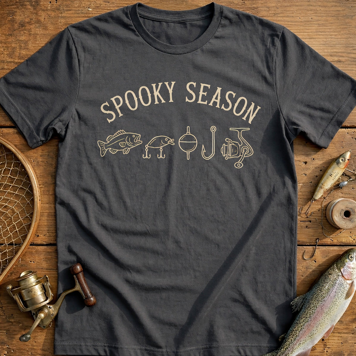 Spooky Season Icons Fishing T-Shirt US product image 3