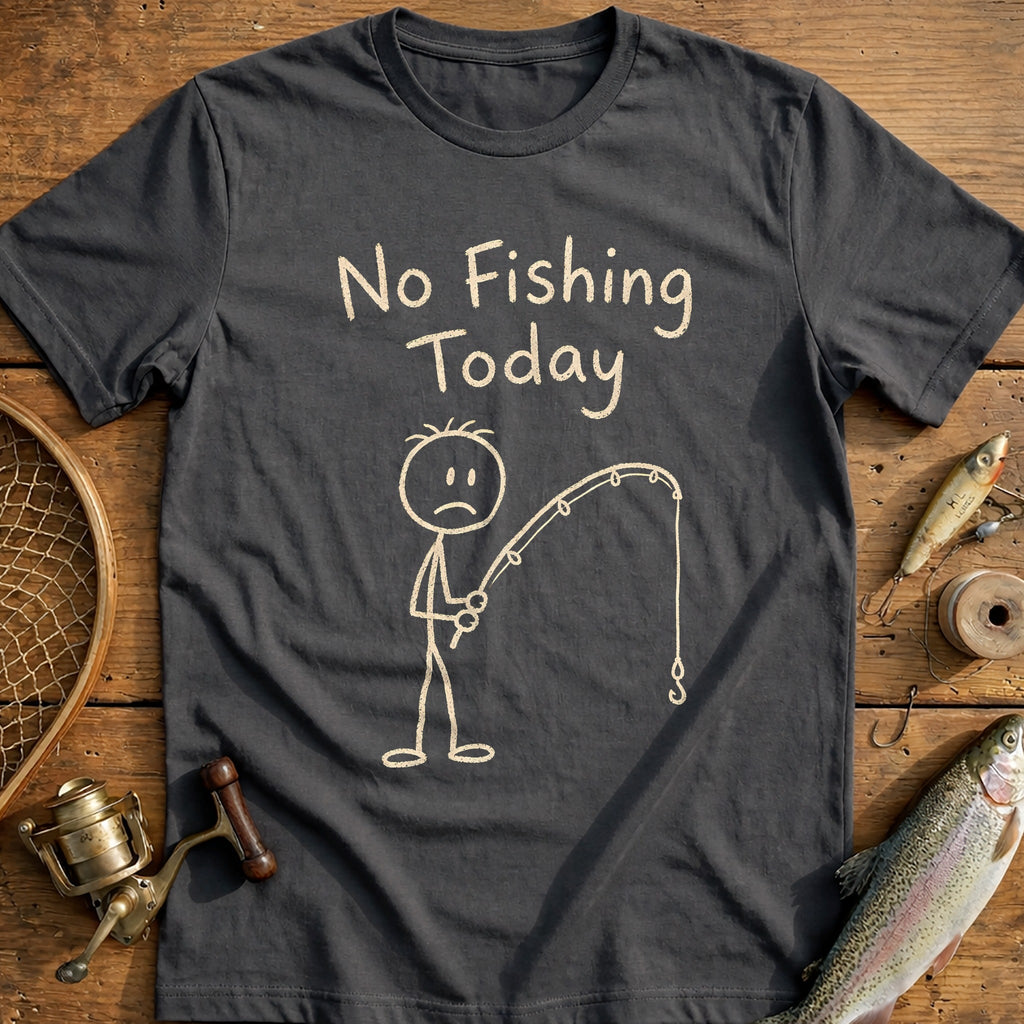 Stickman Doodle Fishing T-Shirt product image 3