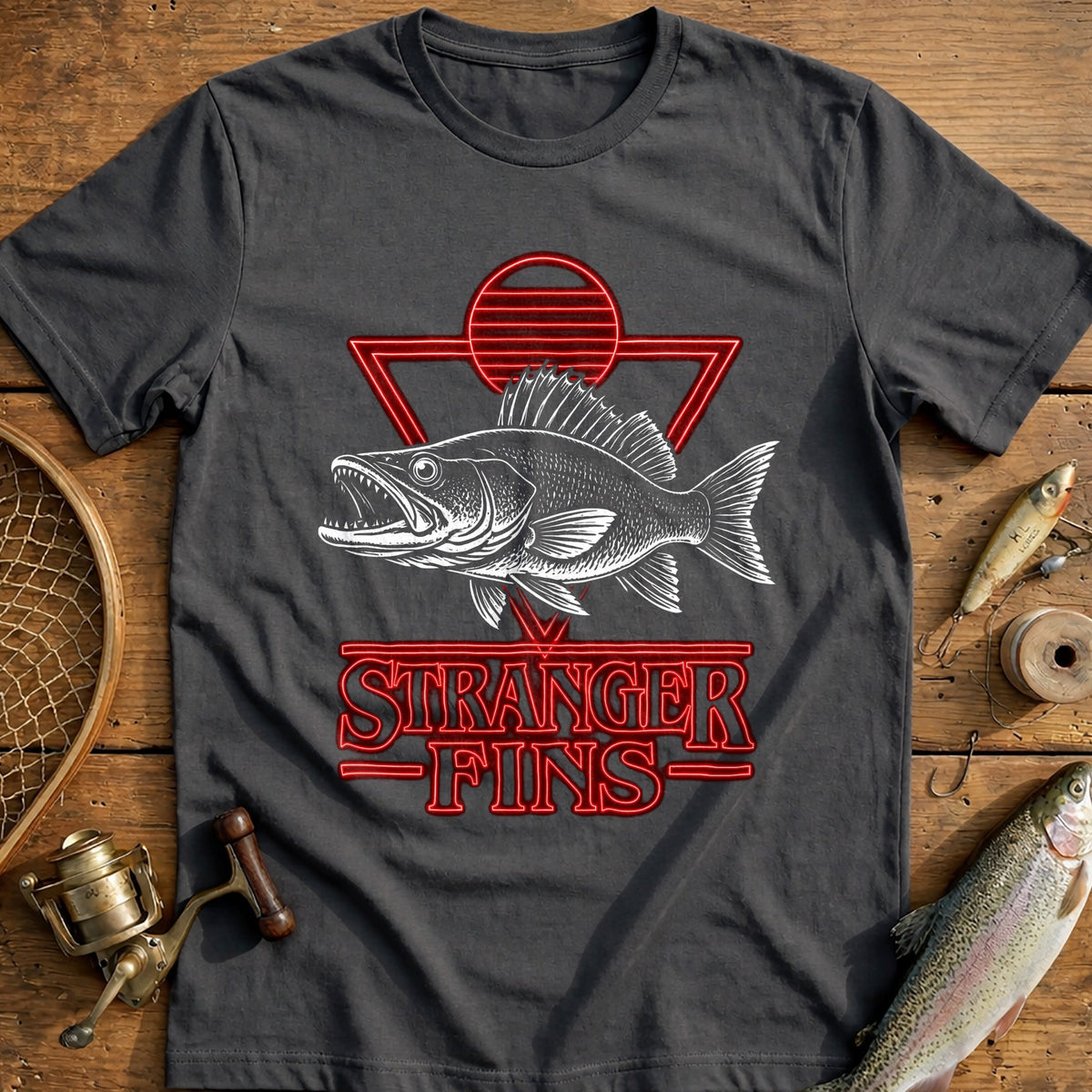 Stranger Fins Fishing T-Shirt product image 3