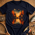 Autumn Lake Reflection Fishing T-Shirt product image 1