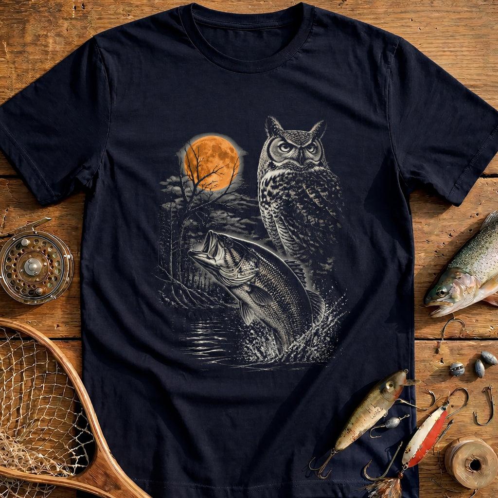 Bass Owl Trees Silver Fishing T-Shirt EU product image 1