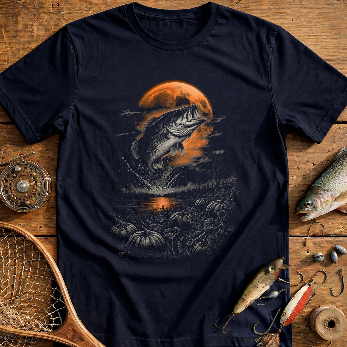 Bass Pumpkin Patch Fishing T-Shirt EU product image 2