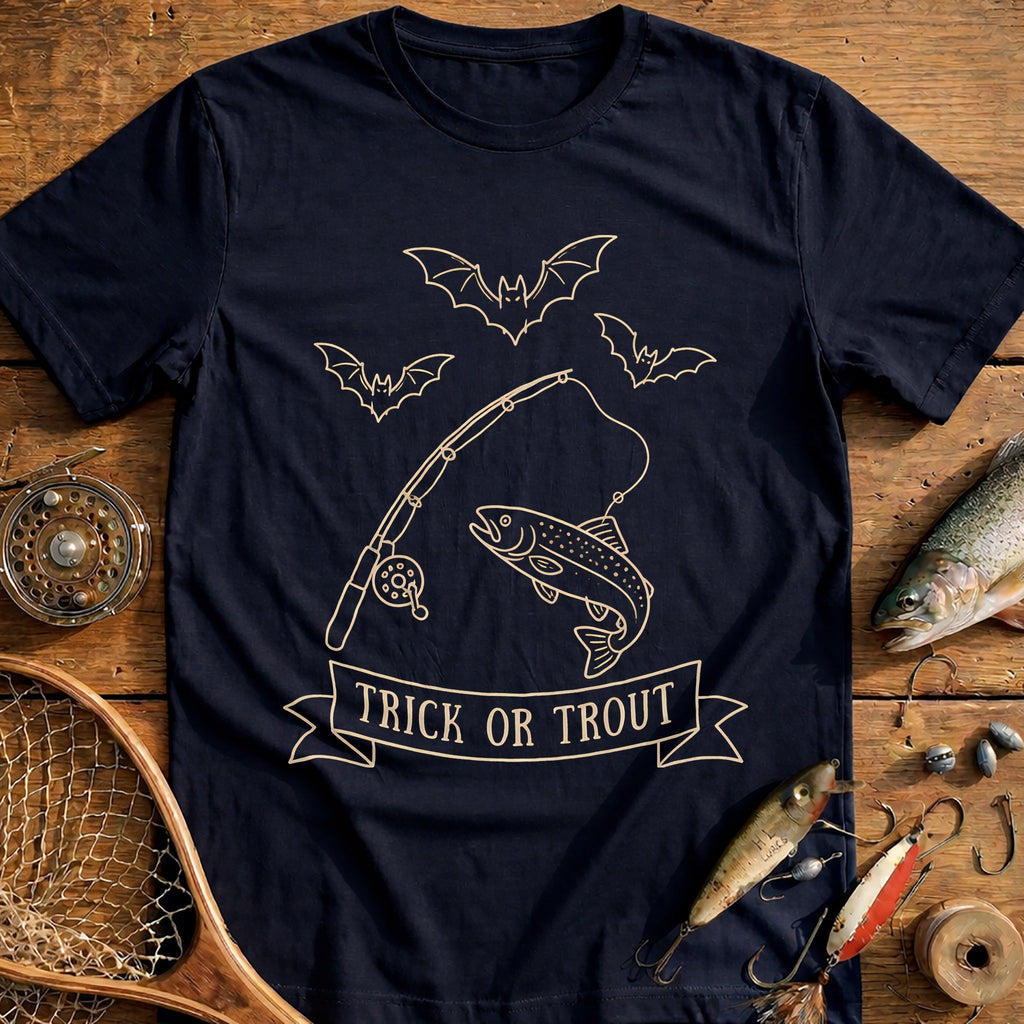 Bats Trick or Trout Fishing T-Shirt product image 1