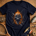 Flaming Skull Rod Tackle Fishing T-Shirt US product image 1