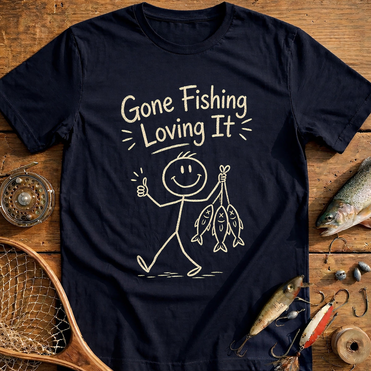 Gone Fishing Loving It T-Shirt AU product image 2