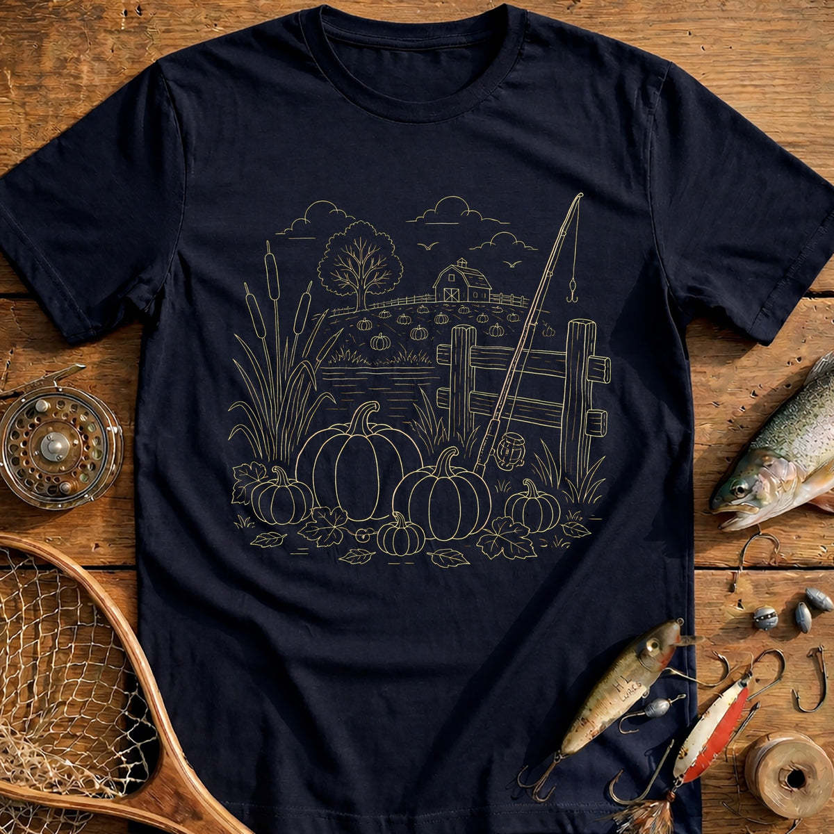 Pumpkin Patch Rod Fishing T-Shirt US product image 1