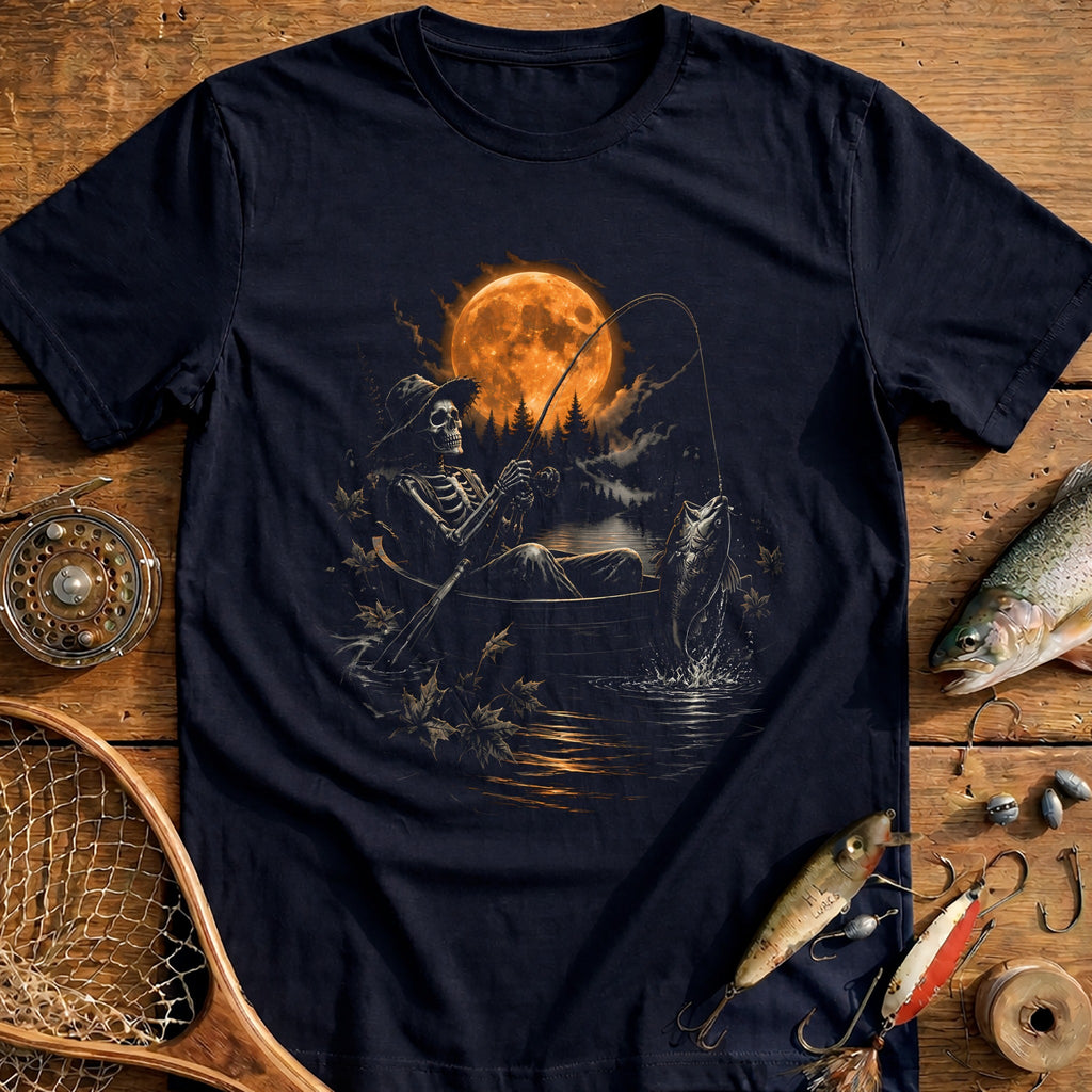 Skeleton Angler Rowboat Fishing T-Shirt AU product image 2