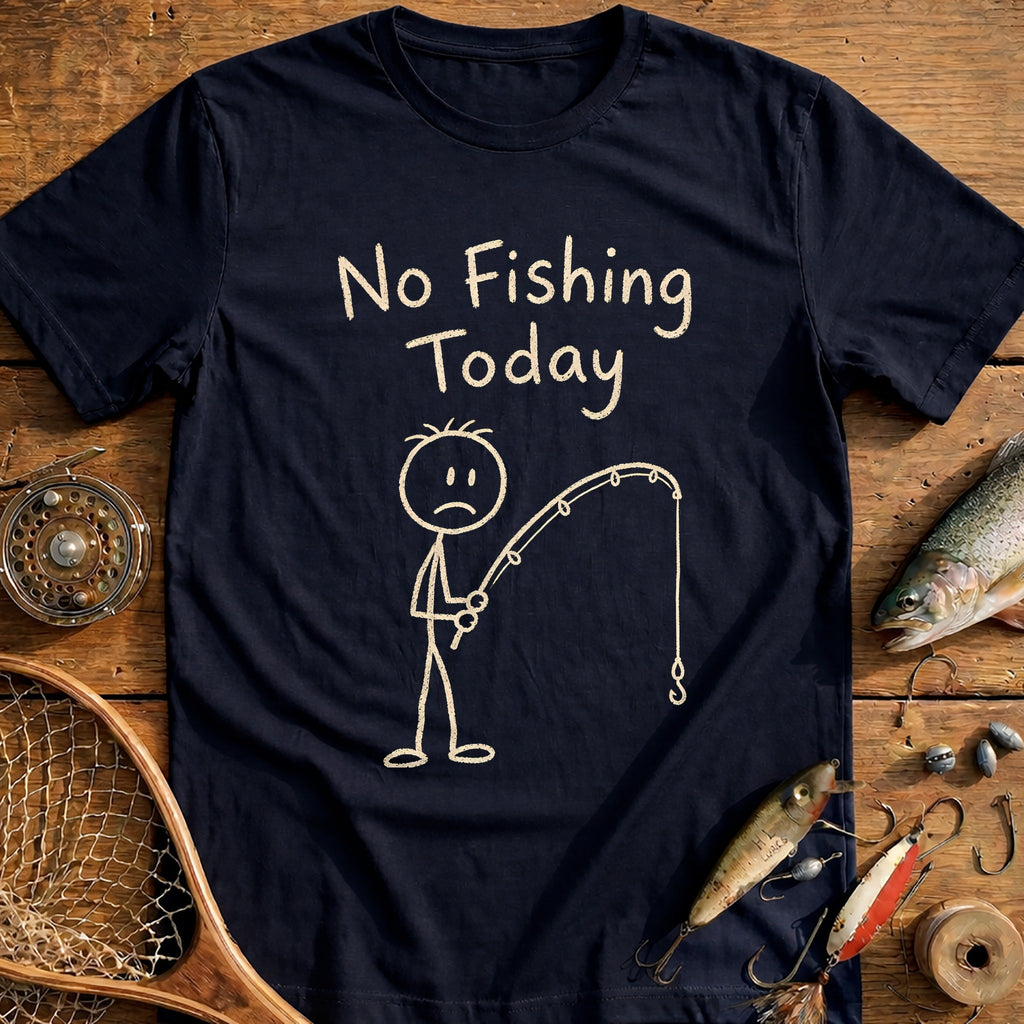 Stickman Doodle Fishing T-Shirt product image 2