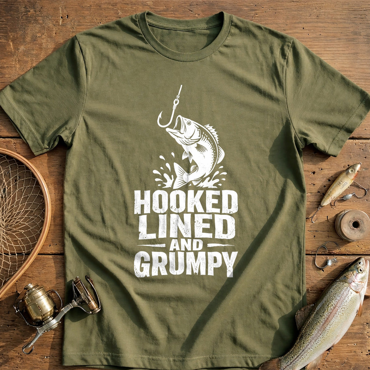 05w Hooked Grumpy Fishing T-Shirt product image 4