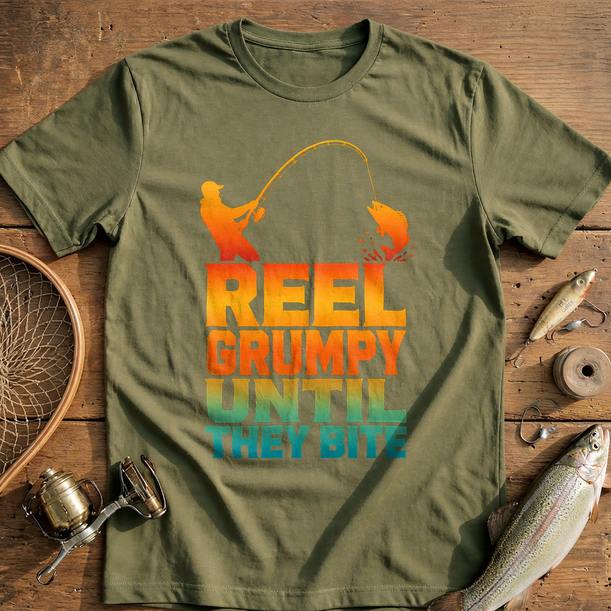 10g Reel Grumpy Fishing T-Shirt US product image 4