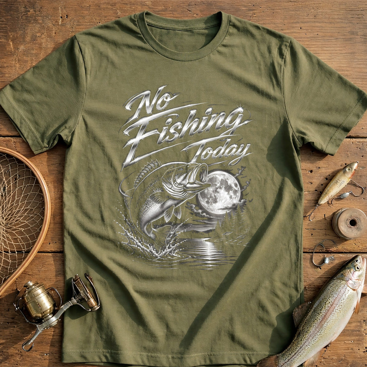 Airbrush Montage Fishing T-Shirt AU product image 4