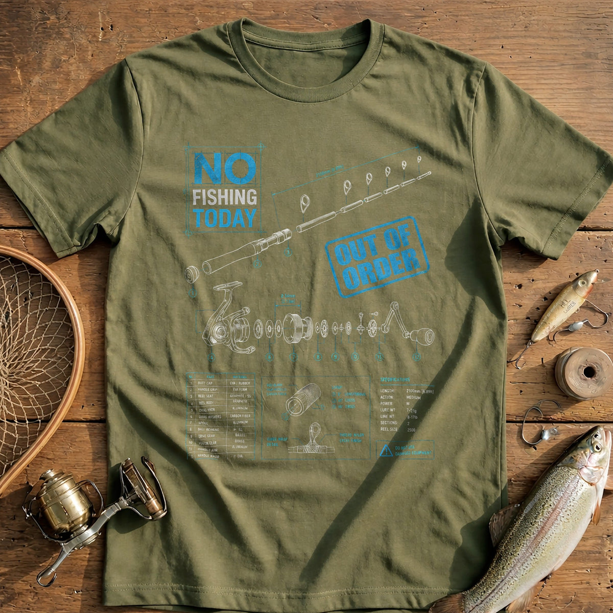 Blueprint Fishing T-Shirt product image 4