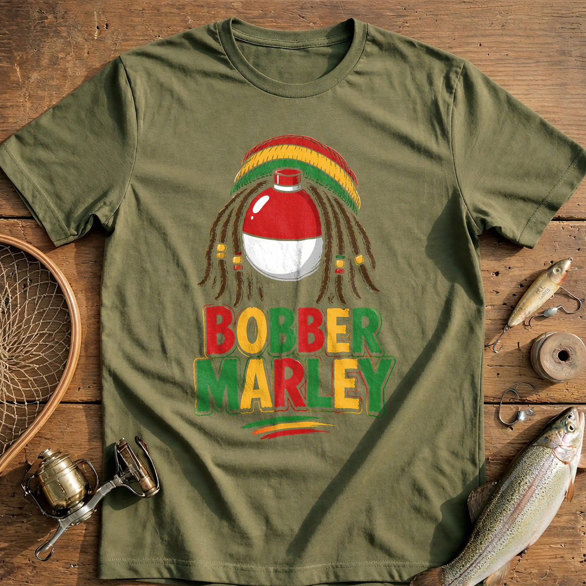 Bobber Marley Fishing T-Shirt product image 4