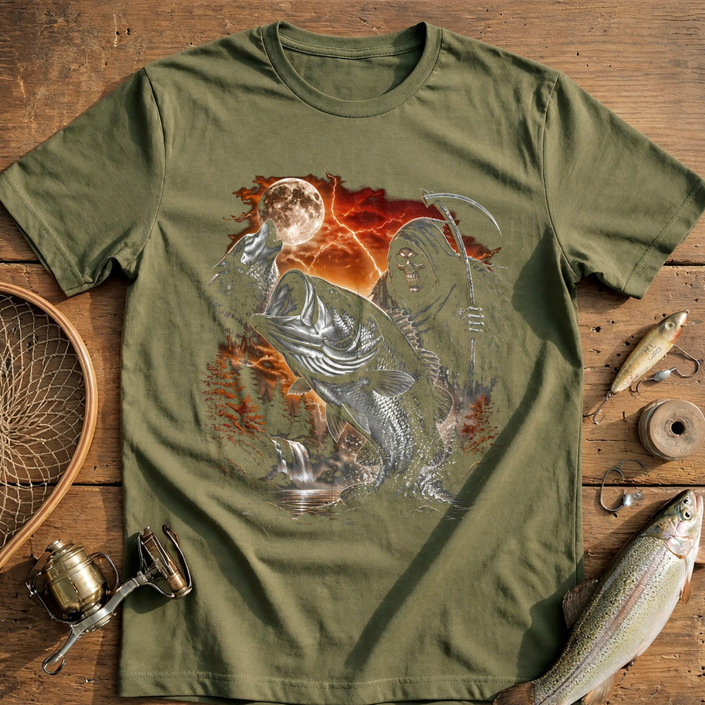 Grand Bass Wolf Reaper Fishing T-Shirt US product image 4