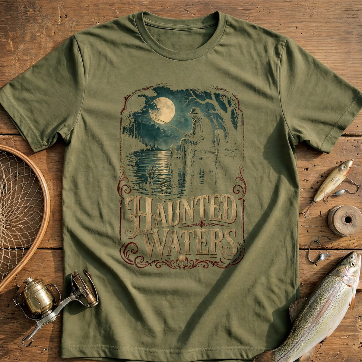 Haunted Waters Fishing T-Shirt AU product image 1