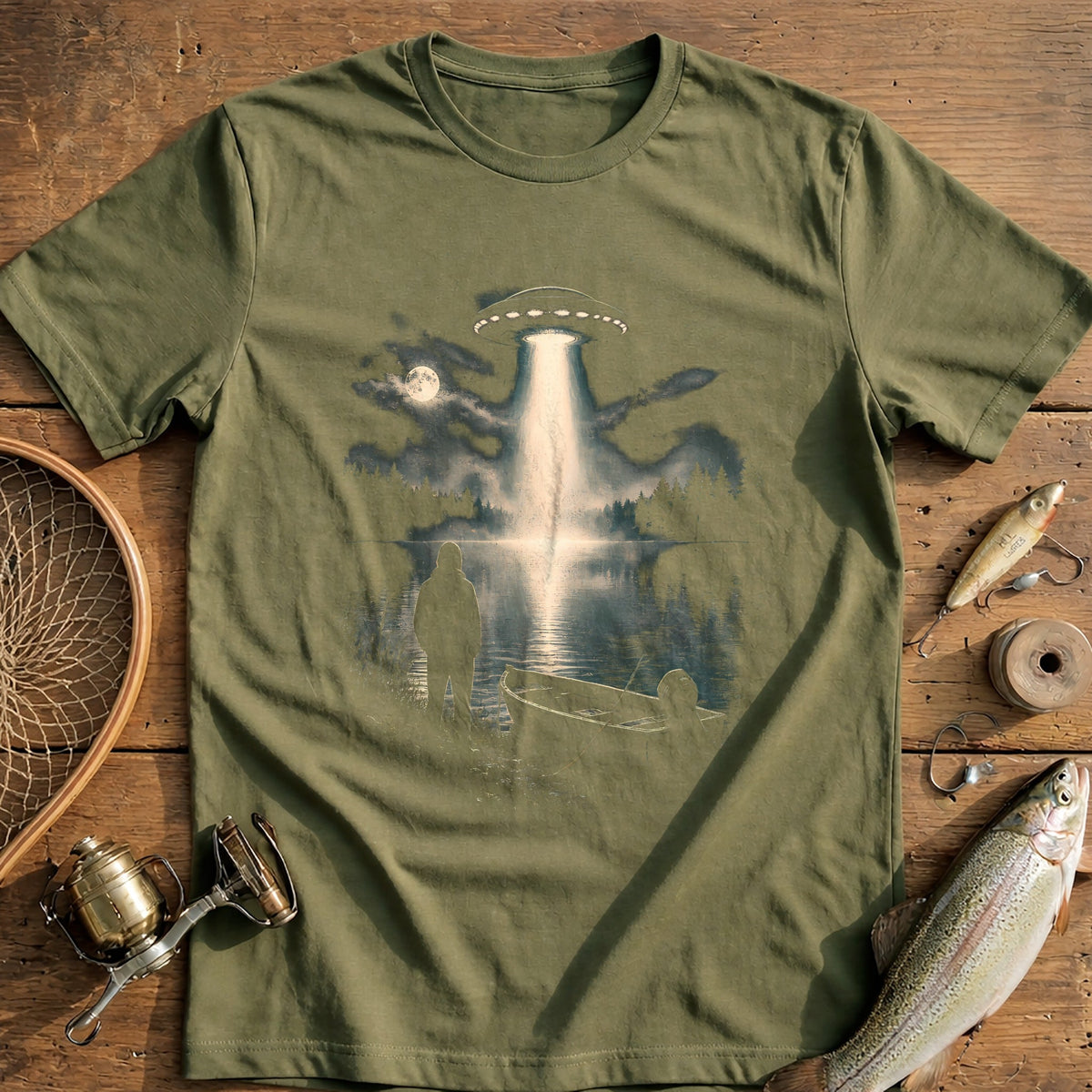 Hooded Ufo Lake Fishing T-Shirt AU product image 4
