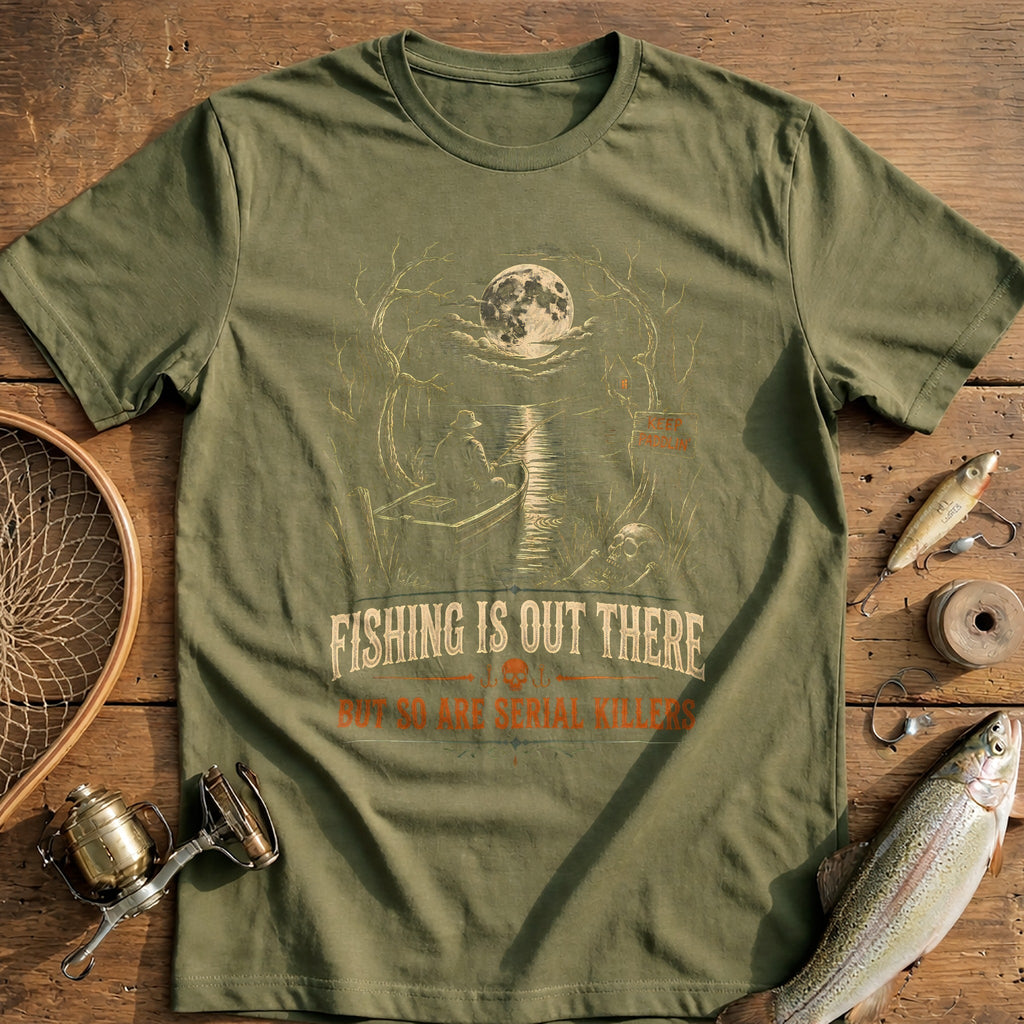 Serial Killers Engraving Fishing T-Shirt US product image 4