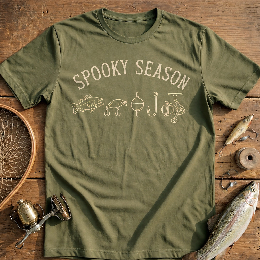 Spooky Season Icons Fishing T-Shirt US product image 4