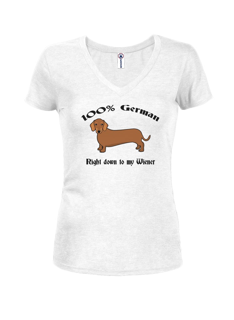 100% German Down to My Wiener Juniors V Neck T-Shirt product image 3