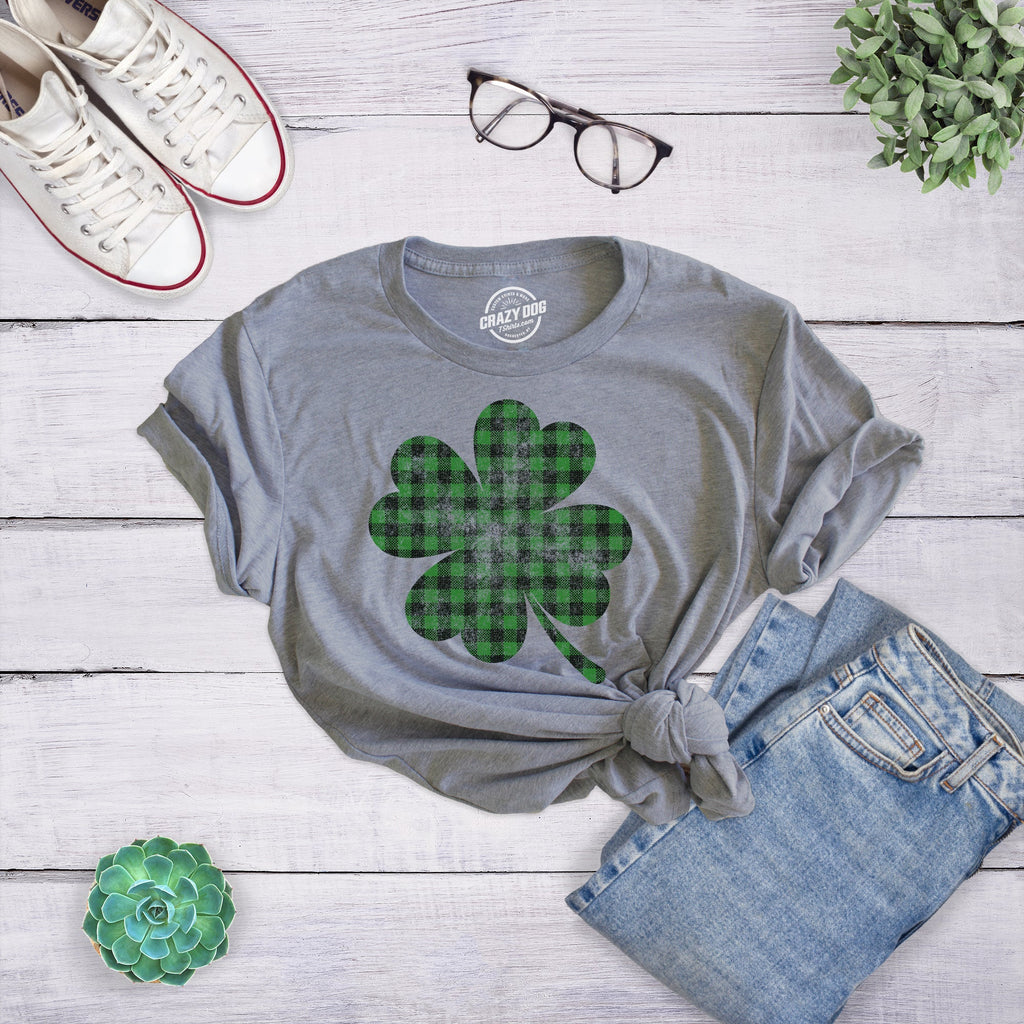 Buffalo Plaid Shamrock Women's T Shirt product image 2