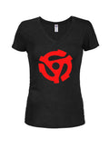 45 Record Spindle Symbol Juniors V Neck T-Shirt product image 1