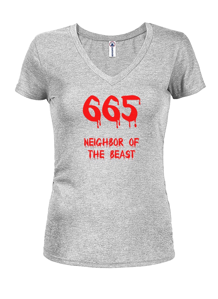 665 Neighbor of the Beast Juniors V Neck T-Shirt product image 3
