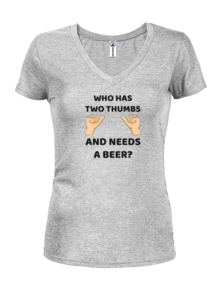 AND NEEDS A BEER? Juniors V Neck T-Shirt product image 3
