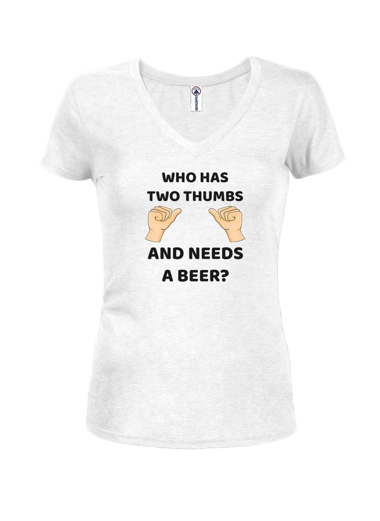 AND NEEDS A BEER? Juniors V Neck T-Shirt product image 2