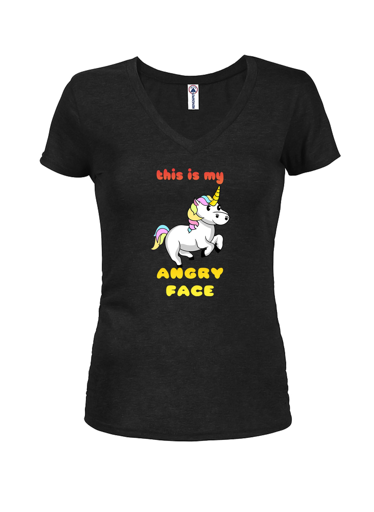 ANGRY FACE Juniors V Neck T-Shirt product image 1