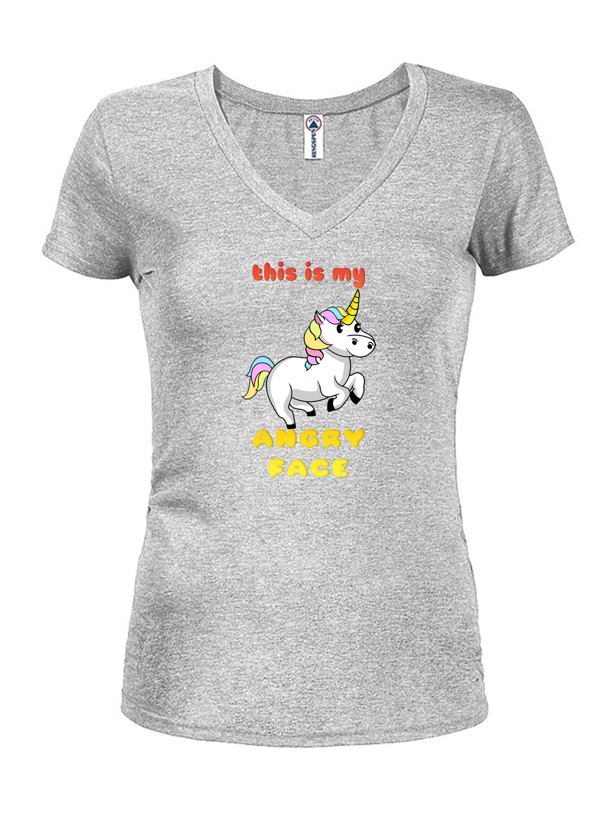 ANGRY FACE Juniors V Neck T-Shirt product image 3