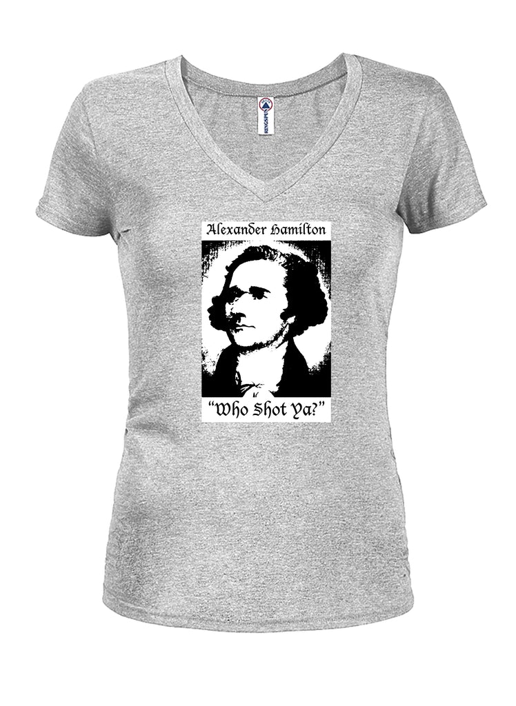 Alexander Hamilton Who Shot Ya? Juniors V Neck T-Shirt product image 3